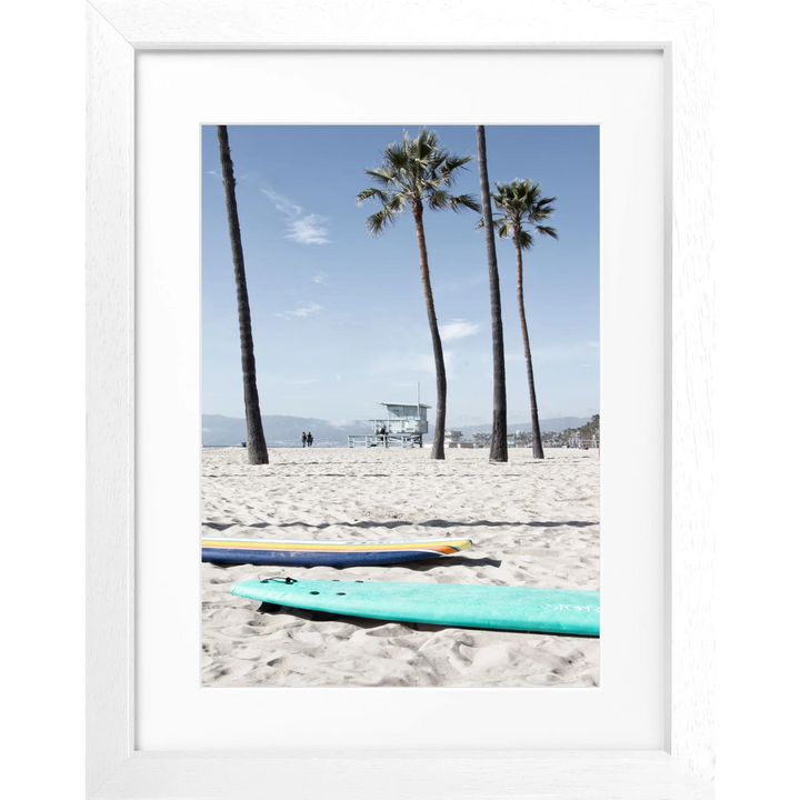 Poster Kalifornien Venice Beach K121 - Weiss 3cm / Motiv: