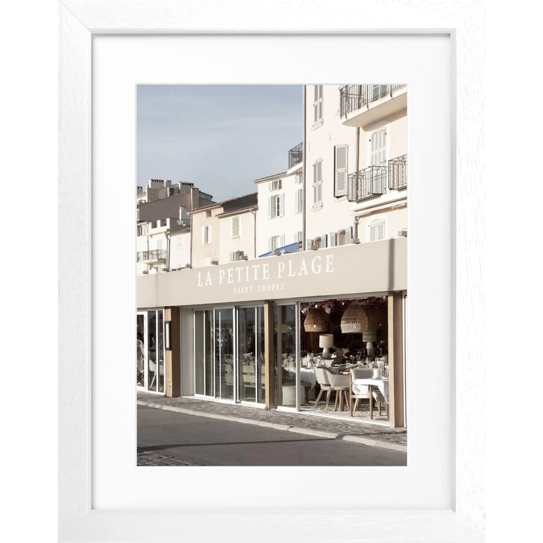 Poster ’La Petite Plage’ Saint Tropez ST14 - Weiss 3cm