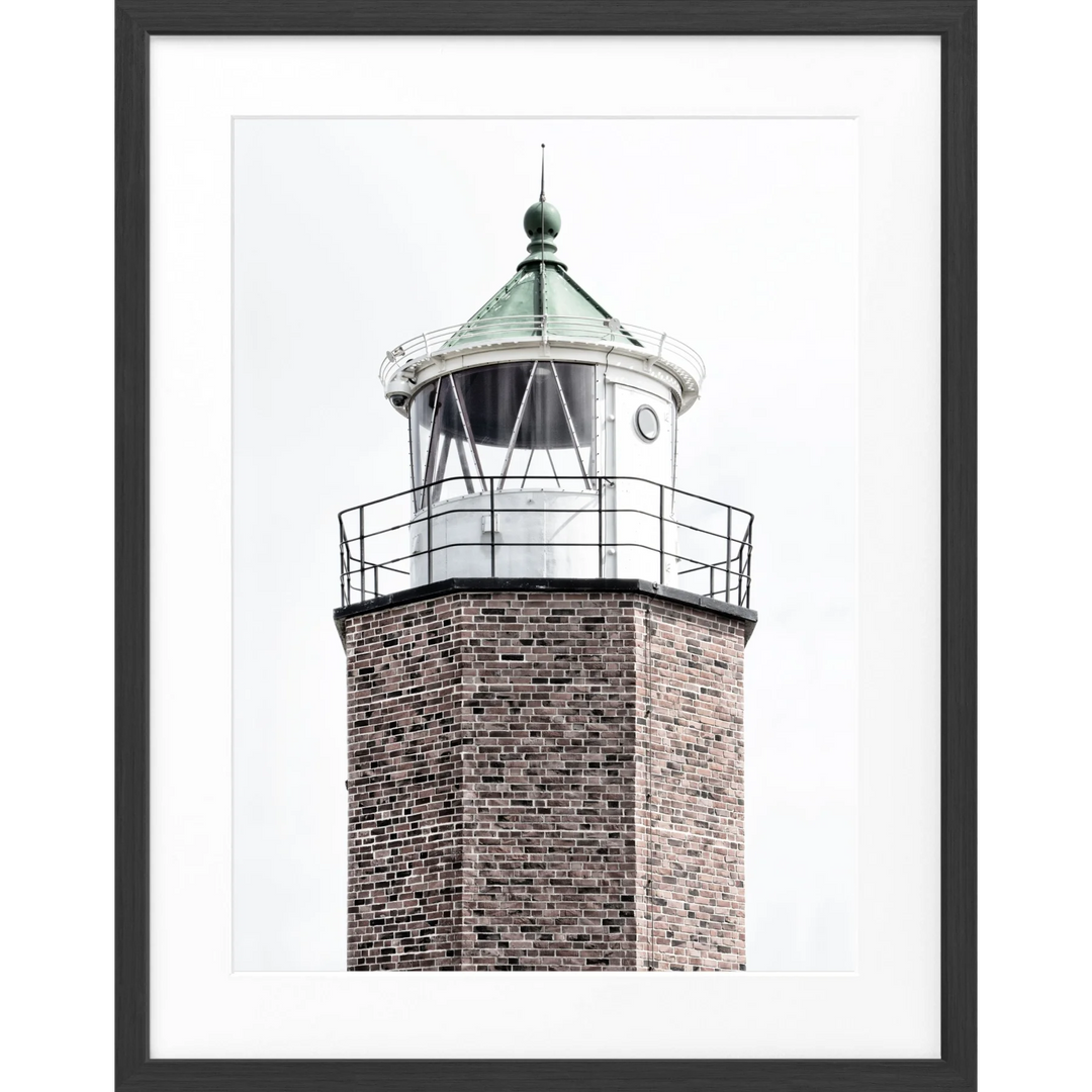 Poster Leuchtturm ’Rotes Kliff’ Sylt SY59 - Schwarz