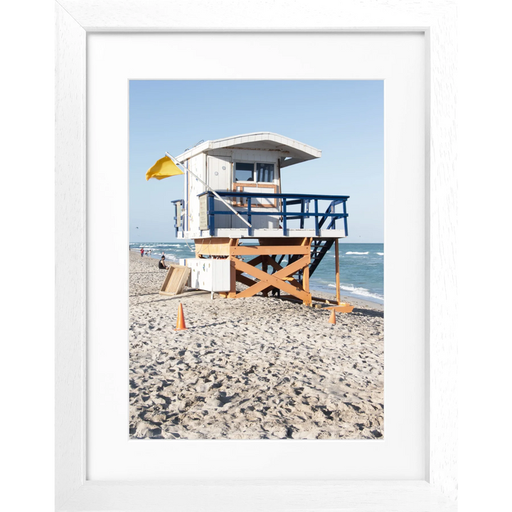 Poster ’Lifeguard’ Florida Key West FL15B - Weiss 3cm