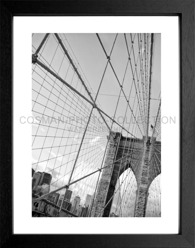 Poster New York ’Brooklyn Bridge’ NY102 - Schwarz 3cm