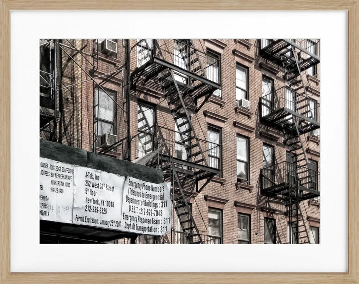 Poster New York ’Feuertreppen’ NY93 - Eiche Furnier