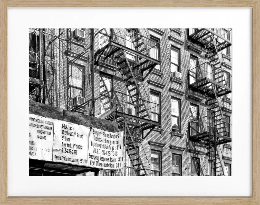 Poster New York ’Feuertreppen’ NY93 - Eiche Furnier