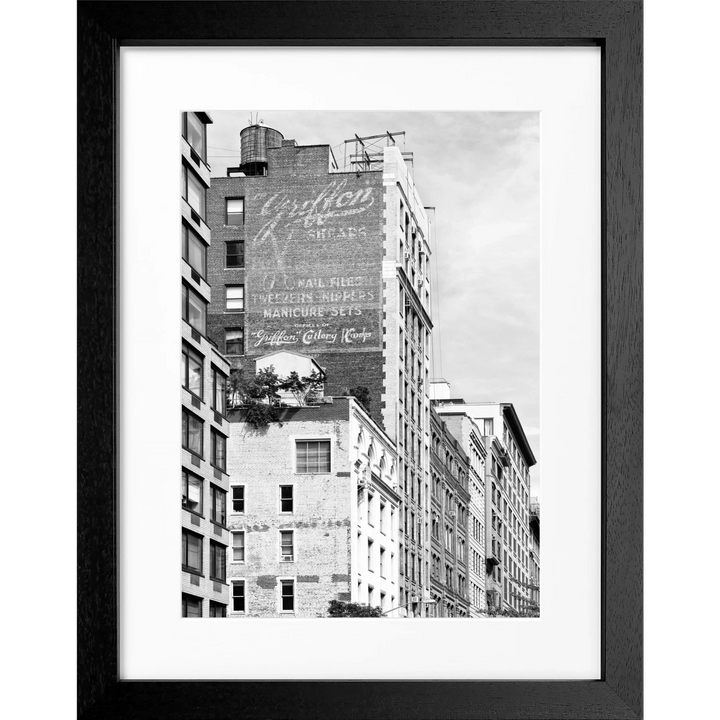 Cosman-Interior Motiv: schwarz/weiss / Grösse: S (25cm x 31cm) / Rahmenfarbe: schwarz matt Poster New York NY32