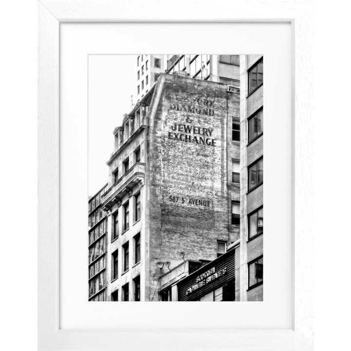 Cosman-Interior Motiv: schwarz/weiss / Grösse: S (25cm x 31cm) / Rahmenfarbe: weiss matt Poster New York NY33A