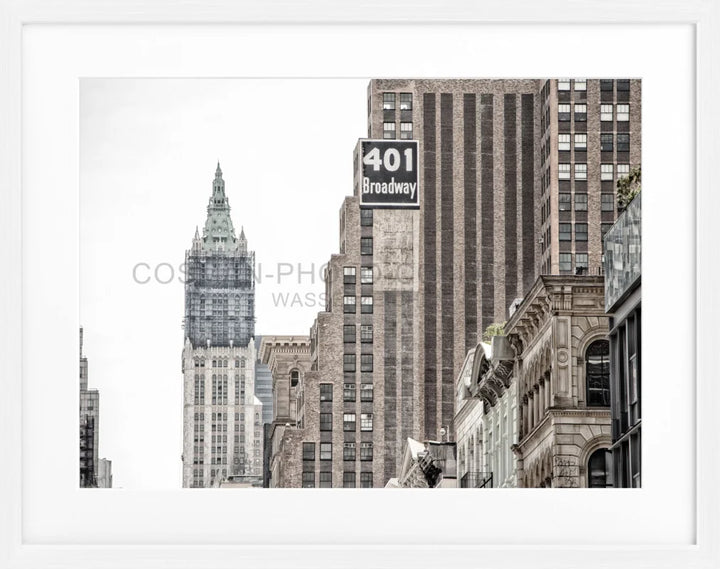 Poster New York ’Woolworth Building’ NY90 - Weiss 1.5cm