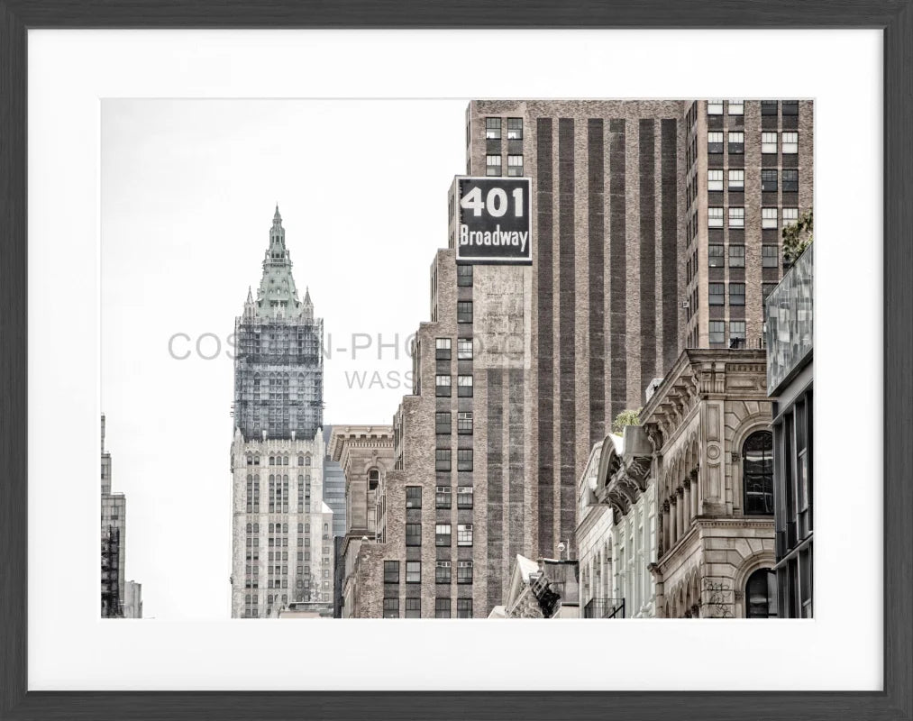 Poster New York ’Woolworth Building’ NY90 - Schwarz