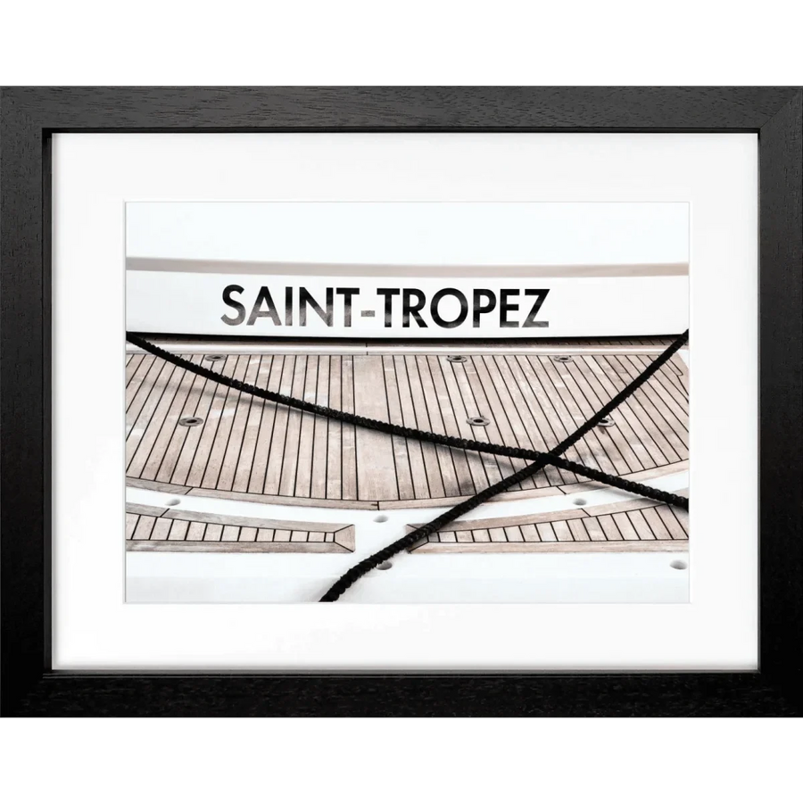 Cosman-Interior Motiv: farbe / Grösse: S (31cm x 25cm) / Rahmenfarbe: schwarz matt Poster Saint Tropez ST09A