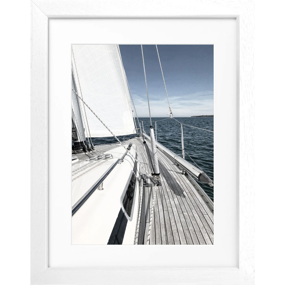 Poster Segelboot SAIL01 - Weiss 3cm / S (25cm x 31cm)