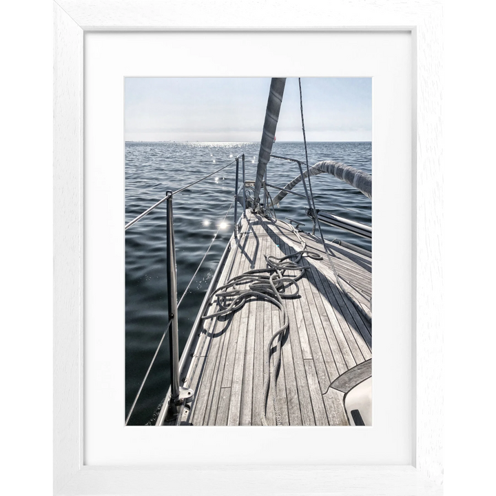 Poster Segelboot SAIL02 - Weiss 3cm / S (25cm x 31cm)