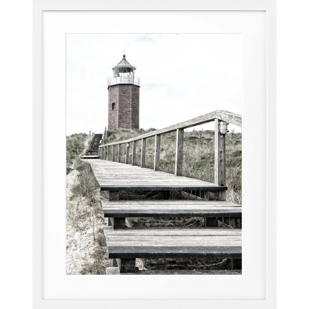 Poster Sylt Leuchtturm Kampen SY12 - Weiss 1.5cm / S (25cm