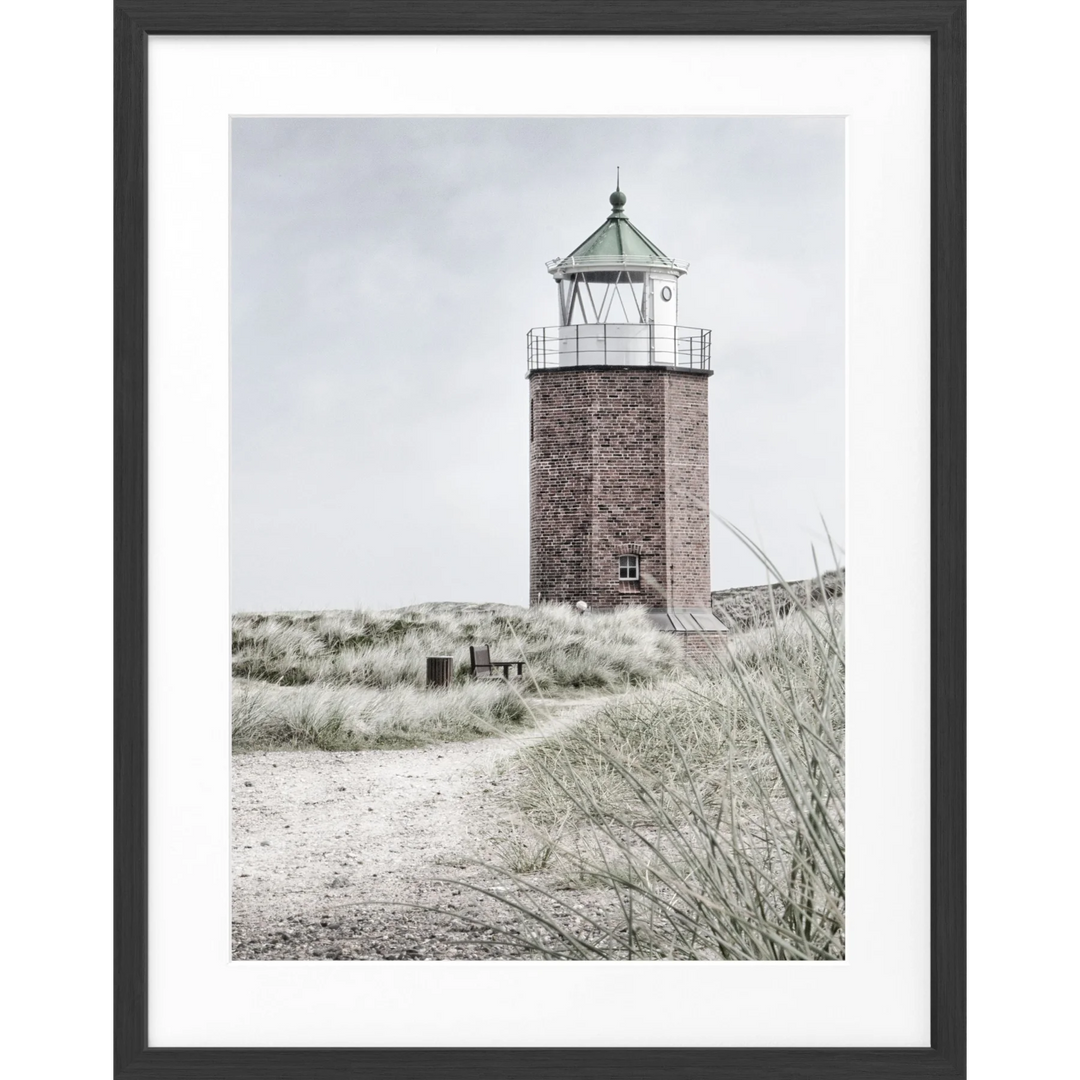 Poster Sylt Leuchtturm ’Rotes Kliff’ SY64 - Schwarz