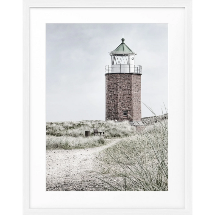 Poster Sylt Leuchtturm ’Rotes Kliff’ SY64 - Weiss 1.5cm