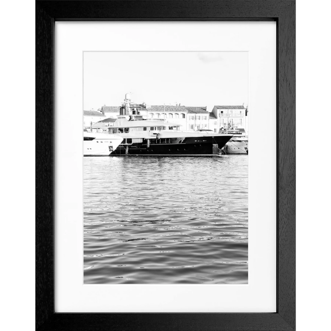 Poster ’Yacht Hafen’ Saint Tropez ST37 - Schwarz 3cm
