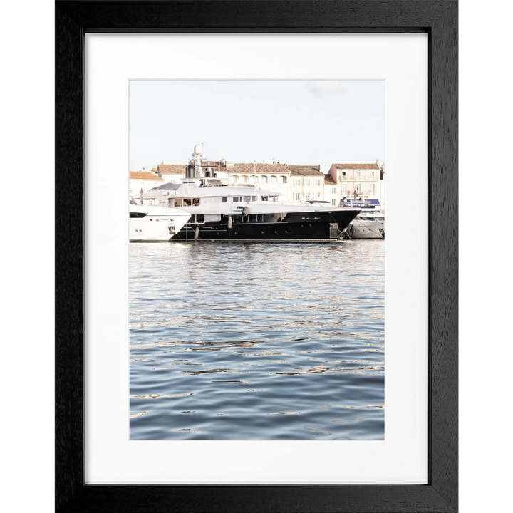 Poster ’Yacht Hafen’ Saint Tropez ST37 - Schwarz 3cm